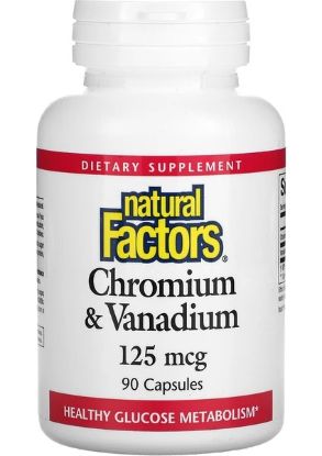 Natural Factors Chromium & Vanadium 125 mcg 90 Capsules resmi